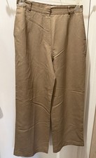 Talbots Women's Italian Linen Blend Lined Dress Slacks Pants Beige Size 10 P