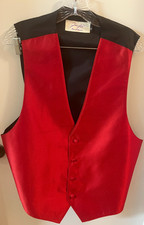 Jean Yaes Paris Red Tuxedo VEST Formal Suit Pour L'Homme Mens Size XL Necktie