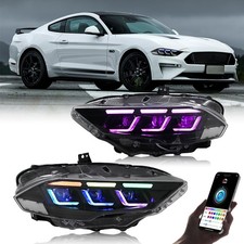 2x RGB LED Scheinwerfer Set für Ford Mustang 2018–22 Frontscheinwerfer-Baugruppe