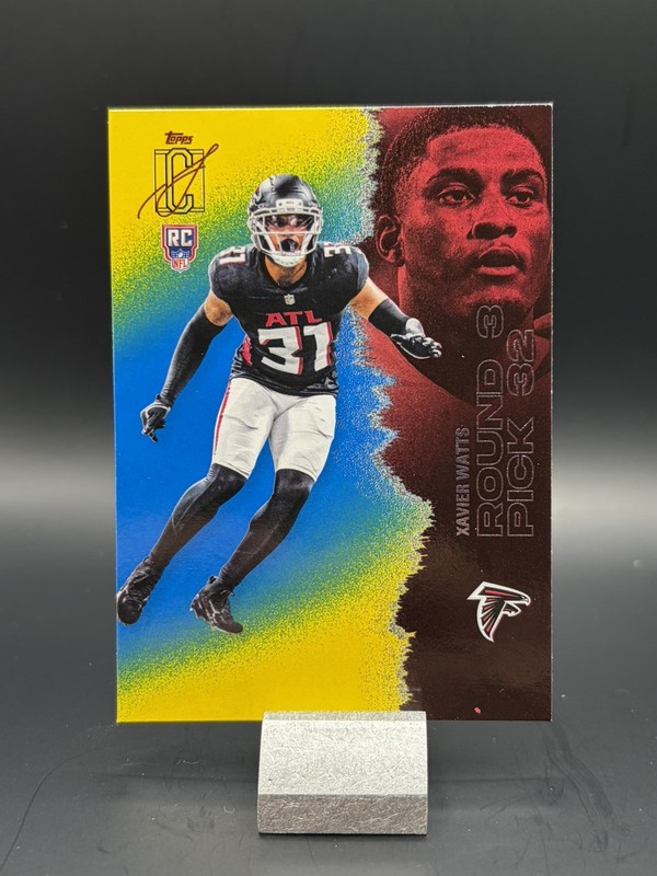 2025 Topps Signature Xavier Watts Blue And Yellow #221 Falcons