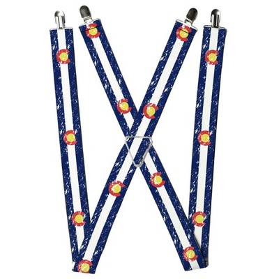Buckle-Down Suspenders, Colorado Flags Weathered 1.5-Inch Wide Regul (US IMPORT)