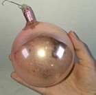Vintage Mercury Glass JUMBO HUGE 5" Pink Ball HEIM Christmas Ornament — photo 6