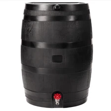 RTS Home Accents 50-Gallon ECO Rain Barrel Made with 100% Recycled Plastic, Flat