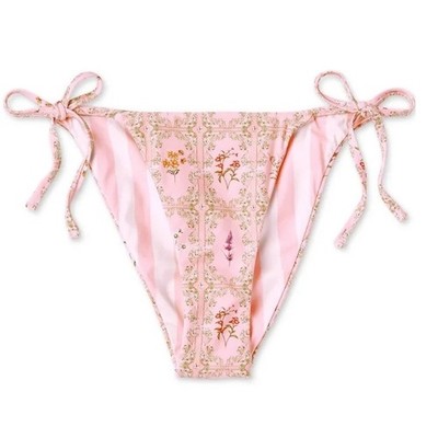 Agua Bendita x Target Reversible String Bikini Bottom Size XL NWOT Floral
