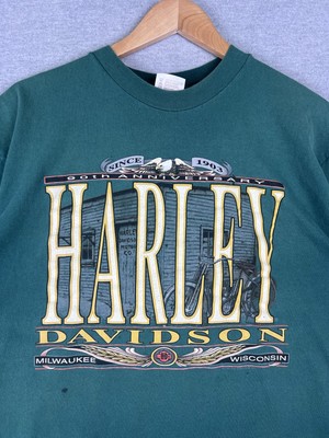 H*T様 USA製　ハーレtシャツHarley-Davidson 1993ヴィン Vintage 1993 Harley Davidson 90th Anniversary T-Shirt Green XL