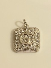 Gucci Silver Tone Zipper Pull Button Stamped Charm