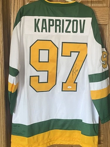 Autographed/Signed Kirill Kaprizov Minnesota Hockey Auto Jersey Beckett JSA COA