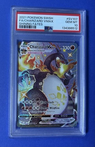 2021 Pokémon Swsh FA/Charizard VMax Shining Fates #SV107 PSA 10 GEM MT