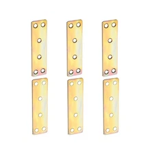 6 Pack 80x23mm Flat Straight Brace Plate Zinc Plated for Furniture Repairing