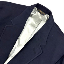 Lands' End Men's Wool 2-Button Gold Buttons Blazer Navy Blue   44L