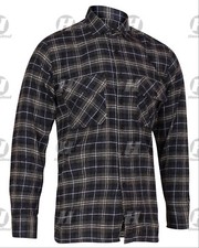 Cotton Shirt Flannel Brushed Check Work Lumberjack Tartan Sleeve Casual Stripe