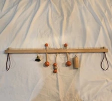 MCM Vintage Crib Mobile+ Creative Playthings Wood-Metal-Cording- Orange&Natural