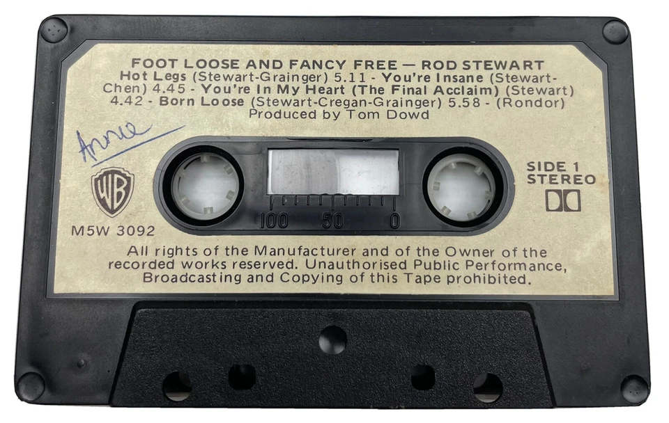 Rod Stewart Foot Loose And Fancy Free Music Cassette Tape M5W 3092 WB 1977 OG - Image 4 of 4