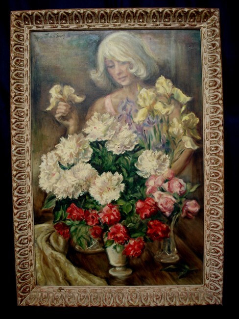 Miriam Tindall Smith, Original Oil on Canvas, (Self Portrait), Listed Artist