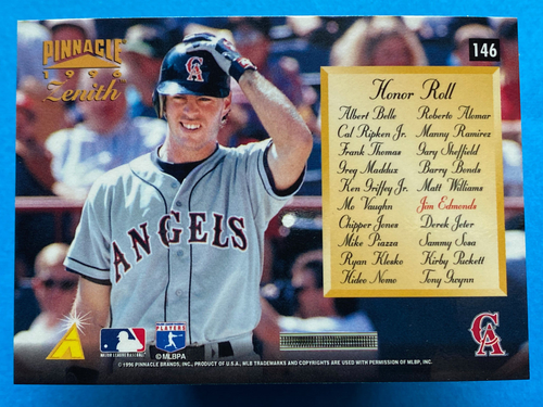 1996 Pinnacle Zenith Honor Roll Jim Edmonds #146 California Angels - Picture 2 of 2