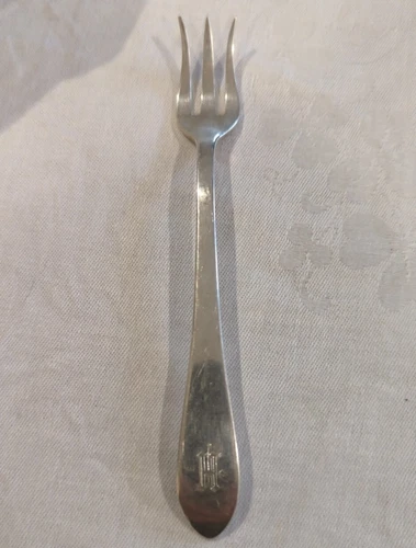 Pointed Antique Reed Barton  Sterling Cocktail Fork 5 1/4" monogram " H"
