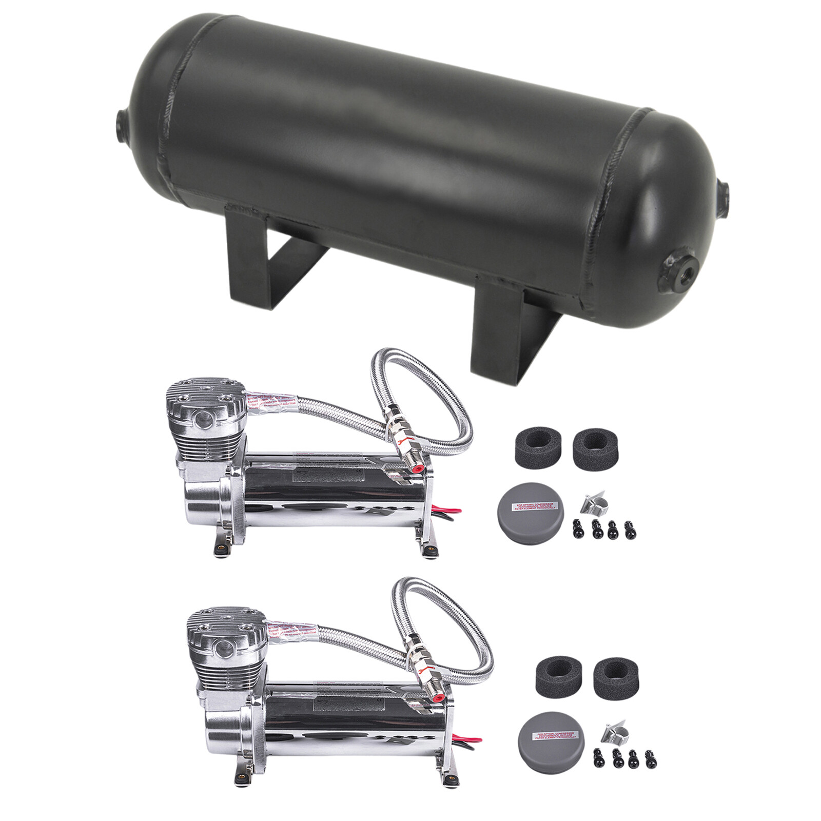 2pcs & 3-gallon Air Tank Kit For Truck Train