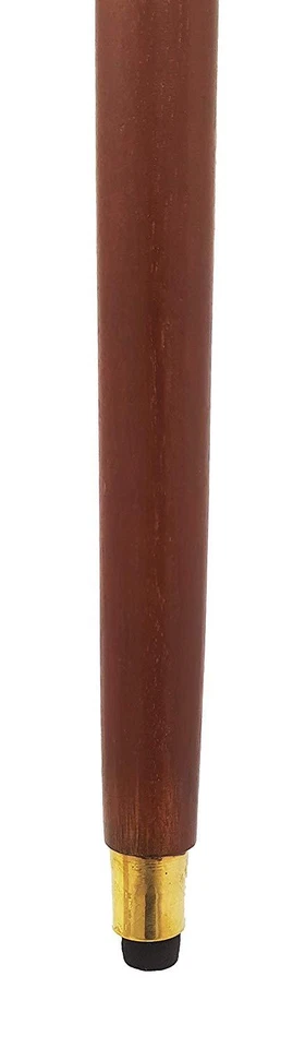 Bastón de madera con mango de cabeza Derby de latón acabado dorado estilo 36" regalo Foto 3 de 4