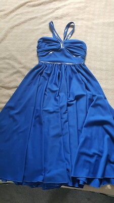 ebay royal blue dress Electric Blue Cut-Out Gown main image 1