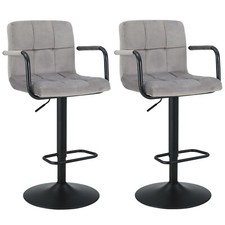 Modern Bar Stools Set of 2 with Back and Arms for Kitchen Counter Stools Swivel