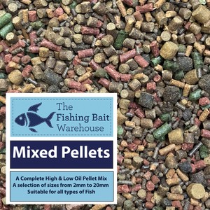mixed fishing pellets