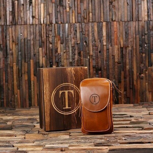 Personalized Mens Leather Travel 