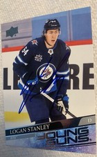 LOGAN STANLEY AUTOGRAPH SIGNED AUTO RC YOUNG GUN YG 703 CARD WINNIPEG JETS 