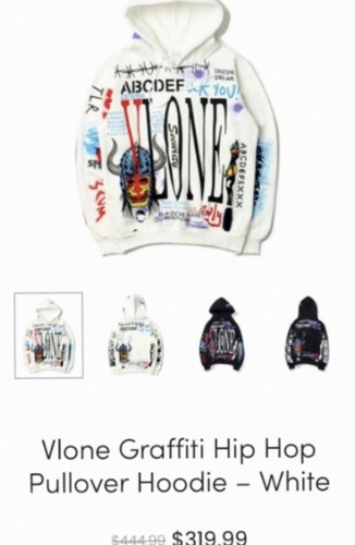 vlone white hoodie graffiti
