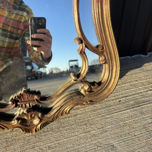 Gorgeous Vintage Gold Gilt Mirror Frame 24"x 36" Rococo French Baroque - Picture 5 of 10