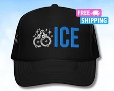 ICE Hat Immigration Customs Enforcement Foam Trucker Hat Pro America Trump MAGA