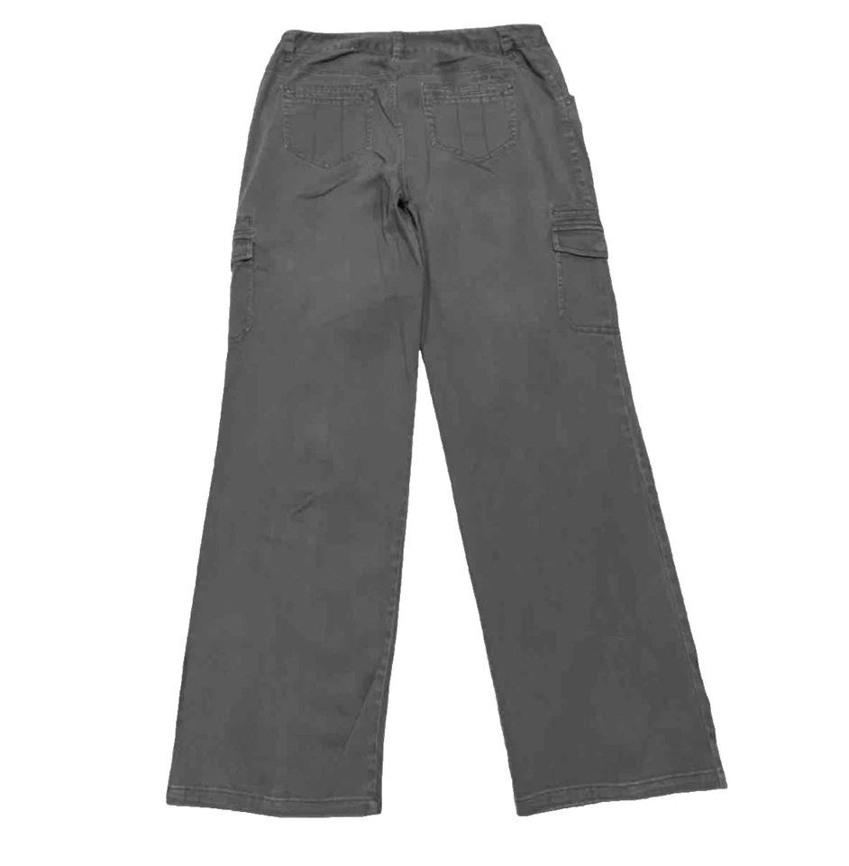 Pantalones cargo DKNY pantalones chinos pantalones de algodón verde bolsillos con cremallera para mujer talla 16” Foto 3 de 4