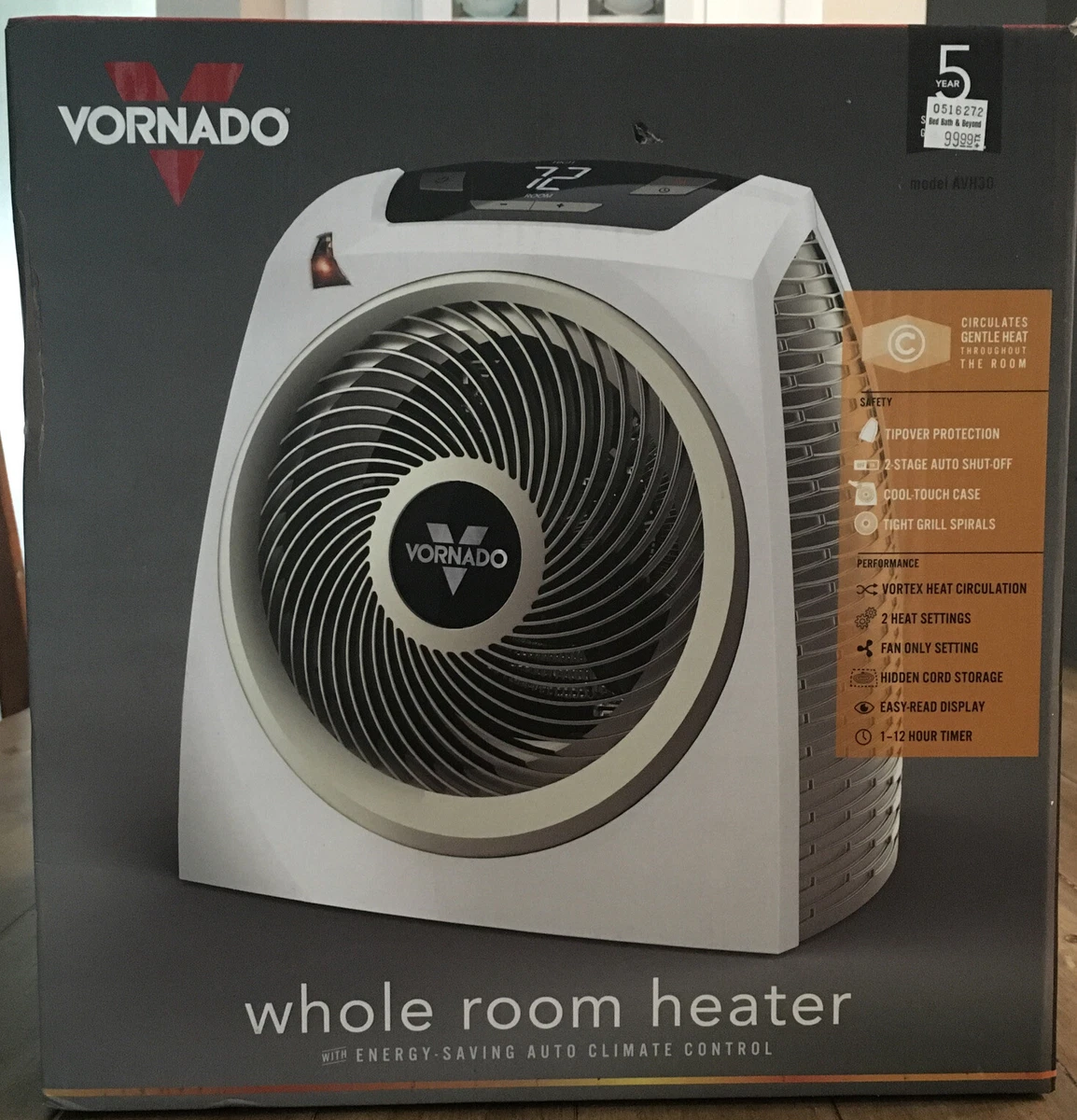 Vornado Vortex AVH30 Heater Automatic Climate Control 2 Heat Settings -  Timer | eBay