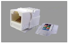 Lot 10 Cat6E RJ-45 Tool Less Keystone Jack White