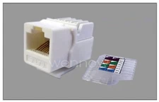 Lot 10 Cat6E RJ-45 Tool Less Keystone Jack White 