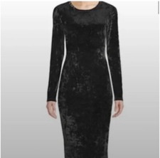 NWT Michael Kors Black velvet velour sleeve sheath dress  LBD - SIZE S $110