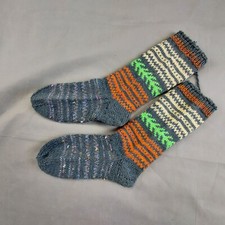 Woolen Socks Vintage Hand Knitted Handmade Bulgarian Folk Costume P2360