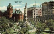 Lafayette Square Birds Eye View Buffalo New York VTG P94