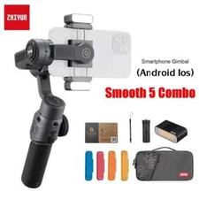 Zhiyun Smooth 5 Combo, 3-Axis Gimbal stabilizer for Smartphone iPhone 15 Android