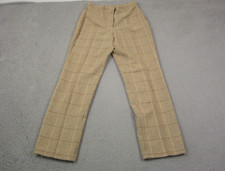 Vintage Liz Claiborne Pants Womens 10 Brown Plaid Tweed Wool Dress Ladies Disco