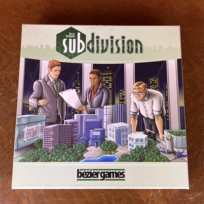 Subdivision Board Game by Bezier Games 100% Complete Never Played