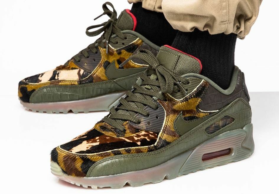 Nike Air Max 90 Camo Khaki Animal Print 8 CU0675-300 Very Rare! | eBay