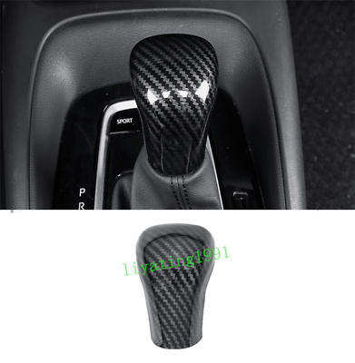 Carbon Fiber Style Gear Shift Knob Cover Trim For 2019 Toyota Corolla Hatchback