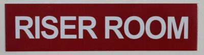Riser Room Sign(RED,Double Sided Tape, Aluminium 2X8 INCH Rust Free)--REF24-1027