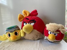 Angry Bird Lot Star Wars Plush Luke Skywalker Pincess Leia Han Solo - No Sound
