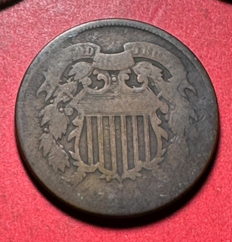 1864 US Two Cent Piece! Lower Grade! Civil War Days! Old US Coin!