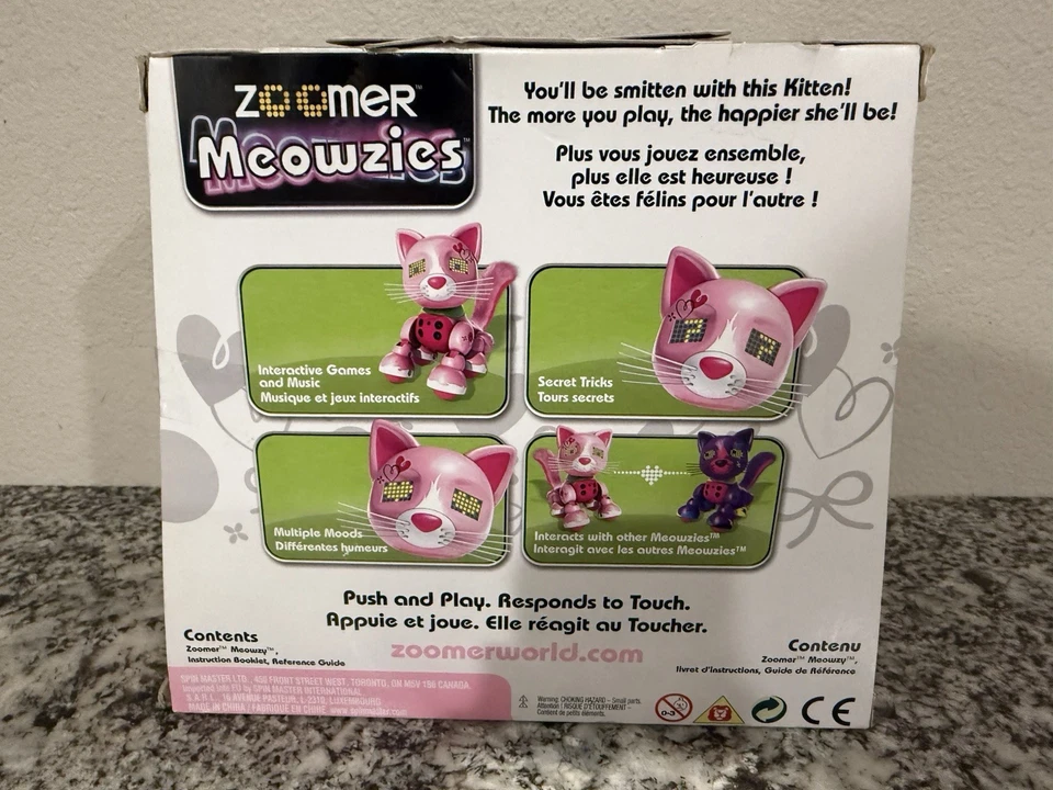 Zoomer Meowzies ARISTA Interactive Pink Kitten Cat Lights Sounds -  NEW - Image 3 of 4
