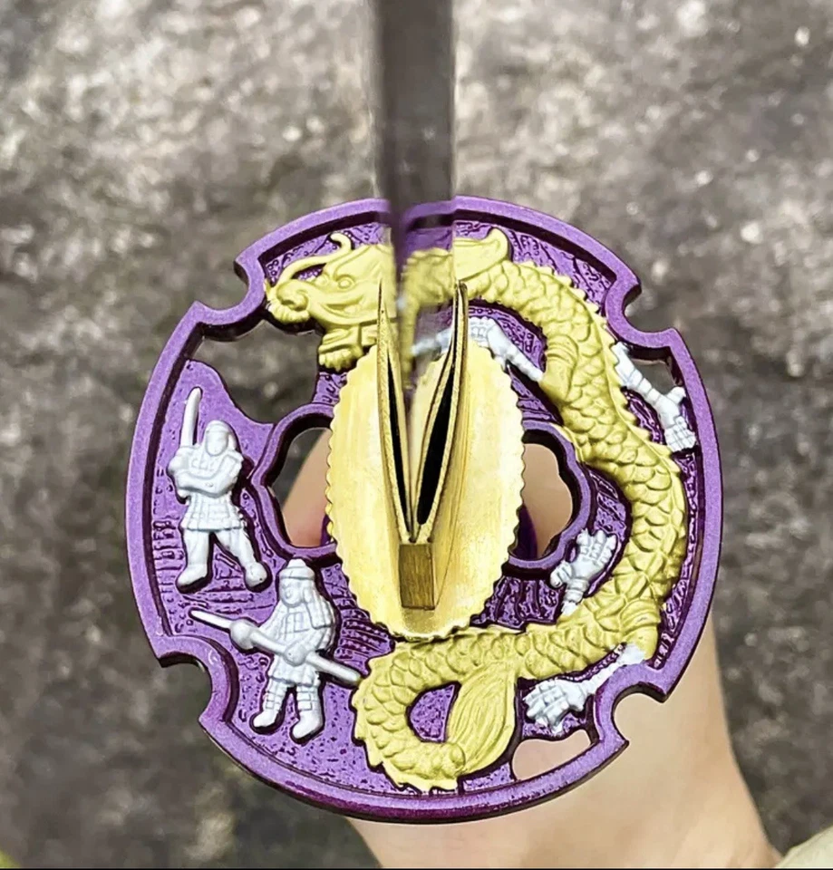 Espada samurai japonesa feita à mão Katana, aço carbono 1060. - Imagem 4 de 4