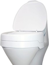 Helping hand Raised Toilet Seat 4 - 6" with Lid, Fits All Toilets Toilet Booster