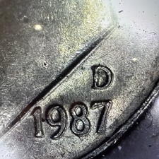 1987 D RPM Roosevelt Dime - AU Re Punched Mint Mark -  2