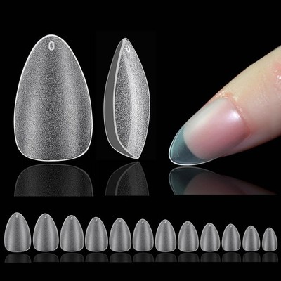 Mandel Nageltips Kurz, 510 Stück Full Cover Nail Tips Almond, Soft Gel Tips x...